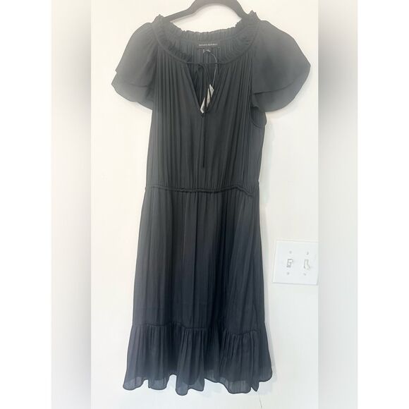 Banana Republic Dresses & Skirts - Banana Republic Black Semi-sheer Pleated Midi Length Dress 4
